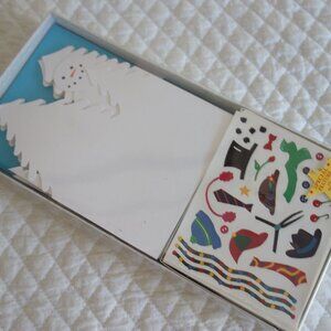 Open Box THE MUSEUM OF MODERN ART Holiday Cards (7) Stickers Rooney Snowmen